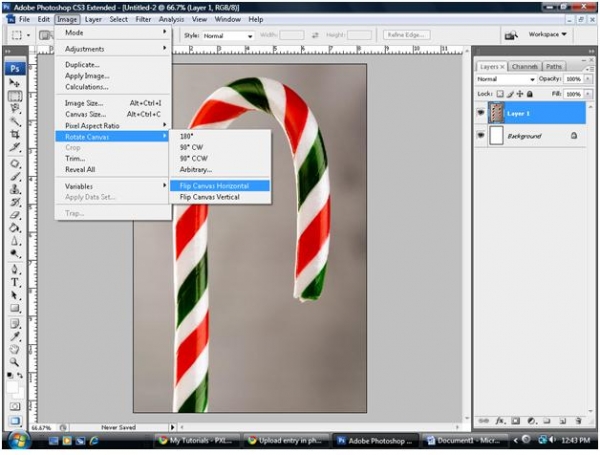 Creation of Candycane cocoa.: Step 1